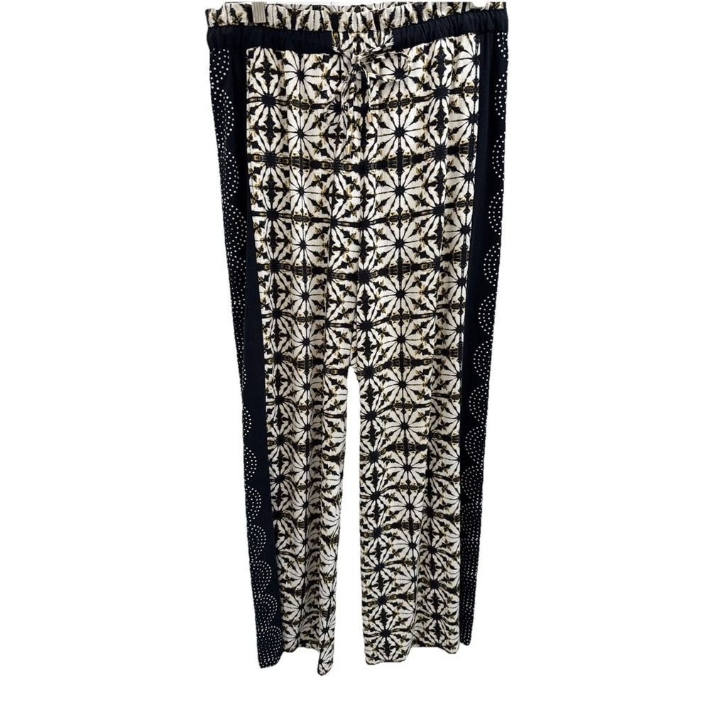 Soft Surroundings Canna Batlik Printed Pants Palazzo Wide Leg Flare Bohemian